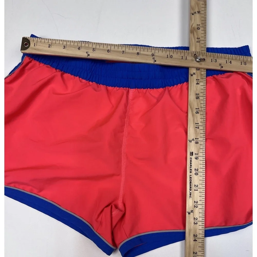 Women's‎ Under Armour Pink/Orange Running Athletic Shorts Lined Size L Large